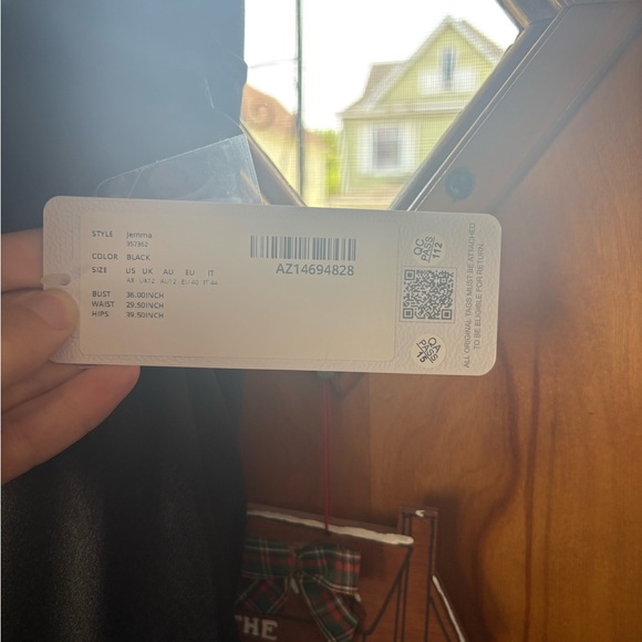 Azazie Jemma Black Metallic Satin Gown - Picture 3 of 5